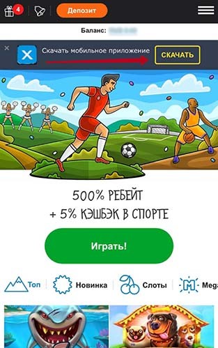 Браузерная версия сайта на смартфоне